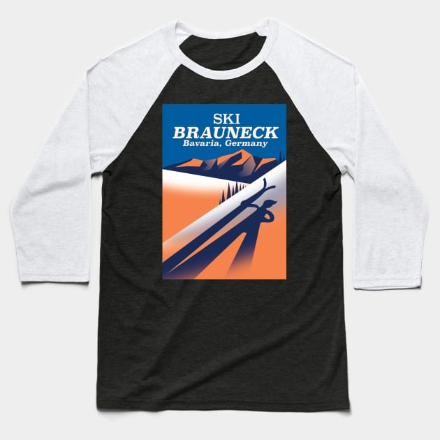 Brauneck Bavaria, Germany Ski poster Baseball T-Shirt by nickemporium1